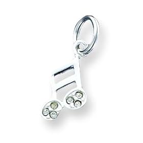 Buy Sterling Silver Music Note Charm with 20 inch Sterling Silver Chain made by A Great Jewelry Co. now!