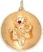 Tree of Life Flower in Concave Circle, 14K Gold Charm
