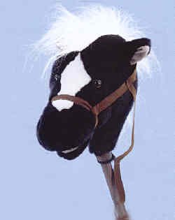 Childrens Toyshop  Toys : Plush Black Stick Horse 33"