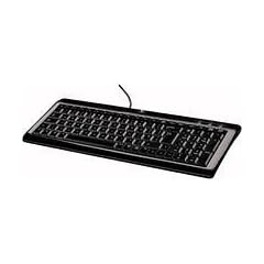 Logitech Ultra Flat Keyboard PS/2 USB ultraflache Tastatur schnurgebunden (deutsches Tastaturlayout, QWERTZ)