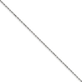 Genuine IceCarats Designer Jewelry Gift 10K White Gold 1.5Mm Machine Made Diamond Cut Rope Chain In 8.00 Inch