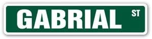 GABRIAL Street Sticker Sign name childrens room door gift kid child boy girl wall entry - Sticker Graphic - Auto, Wall, Laptop, Cell