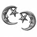 Sterling Silver Earrings Posts Studs Tiny Moon and title=