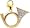 French Horn, 14K White Gold Diamond Charm