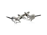 Satin Silver Mouse Mice Cufflinks with Black Rubber Tail with Presentation Box