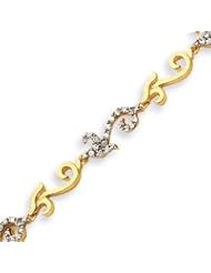 Sterling Silver Vermeil CZ Bracelet - 7 Inch