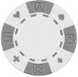 Clay Composite Card Suited Poker Chips 50 11.5 gram White Poker Chips