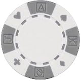 Clay Composite Card Suited Poker Chips 50 11.5 gram White Poker Chips