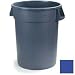 Carlisle 34105514 Bronco Polyethylene Round Trash Container, 55 Gallon Capacity, 26-1/2" Diameter x 33" Height, Blue