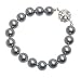 L. Erickson Pearl Bracelet with Swarovski Encrusted Magnetic Clasp - Hematite