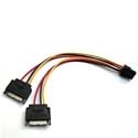 Internes Y-Kabel Adapter Grafikkarte-Stromkabel Strom Kabel 6-pin PCI-Express PCIe an 2-mal S-ATA SATA-Stecker