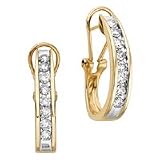 14kt. Gold, 1 ct. tw. Diamond Hoop Earrings