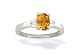 14K White Gold Genuine Oval Citrine and Diamond Engagement Ring