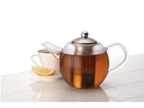 teapots-with-infuser BonJour Round Glass Teapot with Shut Off Infuser