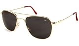 American Optical Sunglasses - Flight Gear Original Pilot w/ Wirespatula Temples / Frame: Gold w/ Wire Spatula Temples Lens: Grey (55 mm)