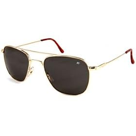 American Optical Sunglasses - Flight Gear Original Pilot w/ Wirespatula Temples / Frame: Gold w/ Wire Spatula Temples Lens: Grey (57 mm)