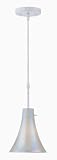 Pendant Lamp with Rainbow Glass Shade in White Finish