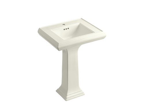 Kohler K-2238-1-96 Memoirs Pedestal Lavatory with Single-Hole Faucet Drilling and Classic Design, Biscuit