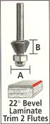 Vermont American 22560 22 Degree Bevel Laminate Trim Router Bit