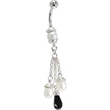 Synthetic Pearl DUAL PEARL DROP Belly Ring