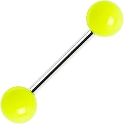 Yellow Neon Barbell Tongue Ring