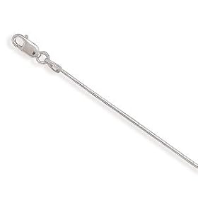 Sterling Silver 18" Rhodium Plated 025 Snake Chain Necklace