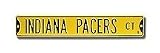 Steel Street Sign: "INDIANA PACERS CT" (Yellow)