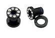Cubic Zirconia Rim Black Acrylic (8 Gauge) Plugs -Fashion Ear Plug
