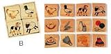 Nature Wooden Cube Puzzle Set B in Wooden Tray