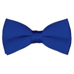 TopTie™ Mens Formal Solid Royal Blue Satin 2 1/2" Banded Bow Tie
