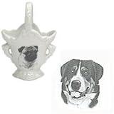 Greater Swiss Mountain Dog Basket, Porcelain by Rosalinde (4.75' tall)