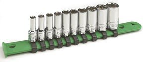 SK 41880 10 Piece 1/4-Inch Drive 6 Point 3/16-Inch to 9/16-Inch Semi-Deep Socket Set