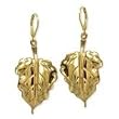 14k Gold Vermeil Leaf Earrings