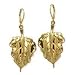14k Gold Vermeil Leaf Earrings