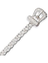 Sterling Silver CZ Belt Shaped Bracelet - 7 Inch