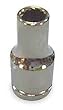 Westward 1EZU8 Socket, 1/4 In Dr, 12 Point, 11mm, 1 In L