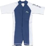 All-in-One Short Sleeve for Boys - Deep Sea Blue/White