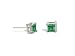 14K White Gold Genuine Square Emerald Stud Earrings