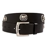 Harley Davidson Men's Skull Concho Belt. Genuine leather. 99496-08VM