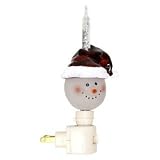 Roman 33674 - Snowman with Santa Hat Bubble Light Night Light