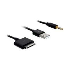 Delock Kabel f�r IPhone / IPod > USB 2.0 + Audio 3.5mm Klinke 1 m