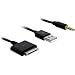 Delock Kabel f�r IPhone / IPod > USB 2.0 + Audio 3.5mm Klinke 1 m