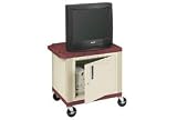 Plastic Utility Cart 2 Shelves Burgundy With Security Cabinet