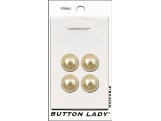 JHB Button Lady Buttons Pearl White 1 2 4pc (6 Pack)