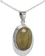 Sterling Silver Rutilated Quartz Gemstone Pendant - 925 Silver Jewelry By Gems Couture