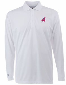 Cleveland Indians Long Sleeve Polo Shirt (White) - XX-Large