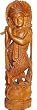 Lord Krishan Wood Sculpture 14 x 4 inches (njwcs020)