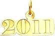 Horizontal 2011 Charm 14K Gold