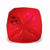 44 Gallon Red 1.3 Mil Healthcare Trash Bags with Infectious Waste Print 37 x 50