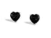 14K White Gold Genuine Heart Black Onyx Stud Earrings